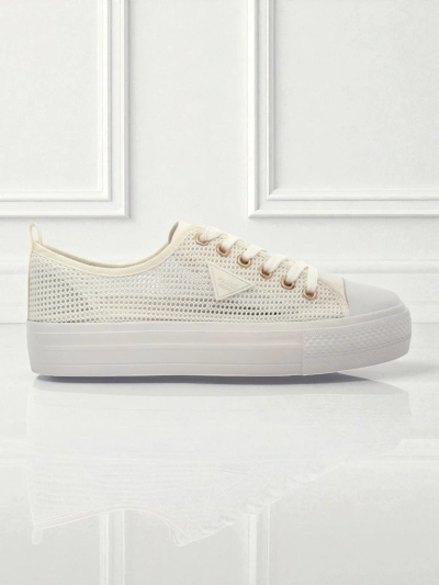 Damskie białe sneakersy Ariadne Mesh – przewiewne trampki na płaskiej podeszwie