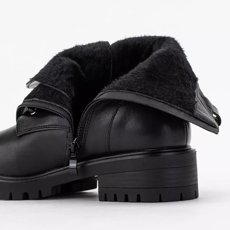 OUTLET Cizme negre cu perle Mais - Incaltaminte