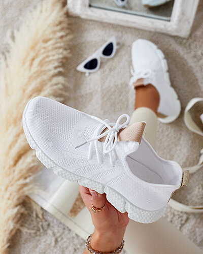 Pantofi sport alb si bej pentru dama Baym - Incaltaminte