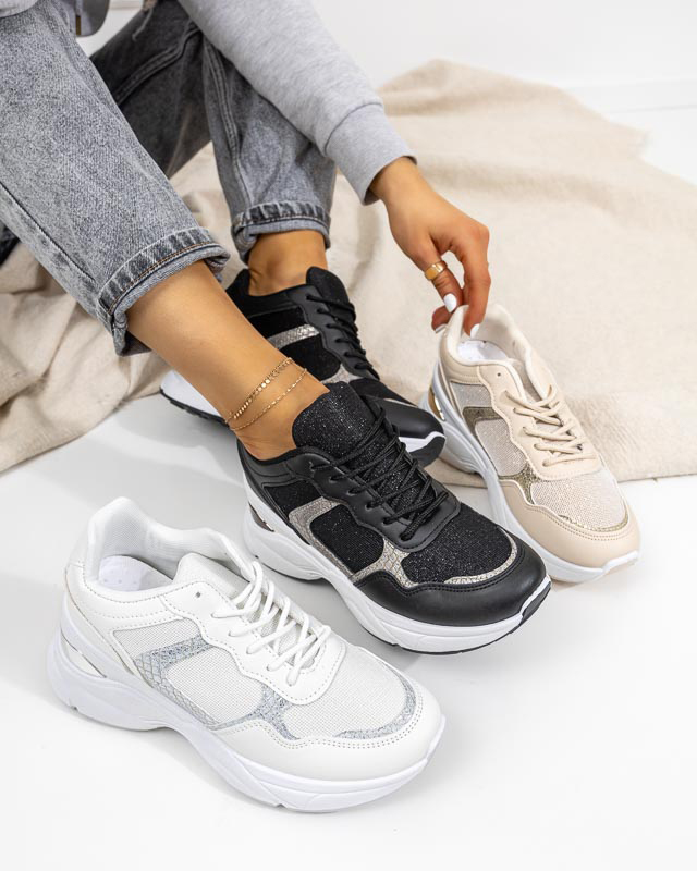 Adidași de damă bej cu pană ascunsă Waqsy - Încălțăminte