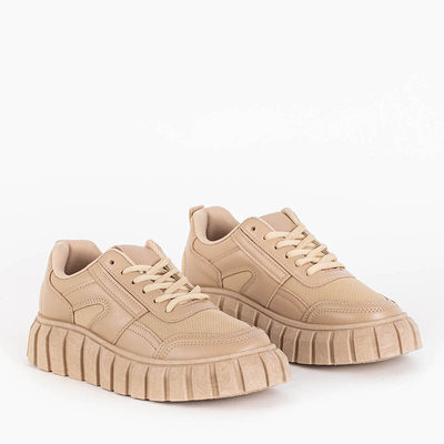OUTLET Pantofi sport de dama bej pe platforma Renlida - Incaltaminte