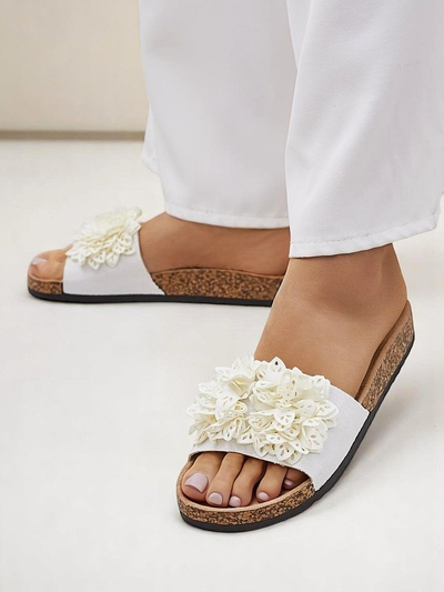 Royalfashion șlapi de damă cu floricele Occes