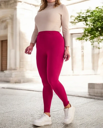 Jambiere de bambus pentru femei maro PLUS SIZE - Îmbrăcăminte
