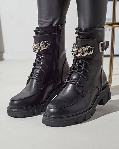 Cizme bagger negre călduroase pentru femei Effpi- Footwear