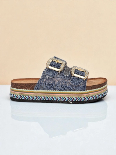 Sandale dama Royalfashion cu catarame cu pietre strălucitoare GlamCork