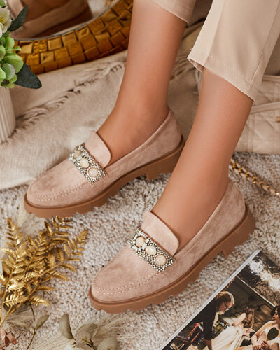 Royalfashion Mocasini de damă cu zirconii colorate Nel