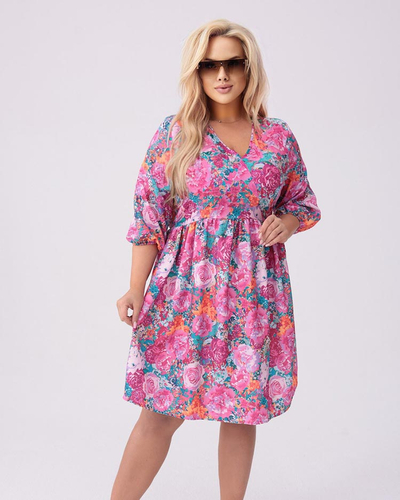 Royalfashion Rochie de damă până la genunchi cu imprimeu PLUS SIZE