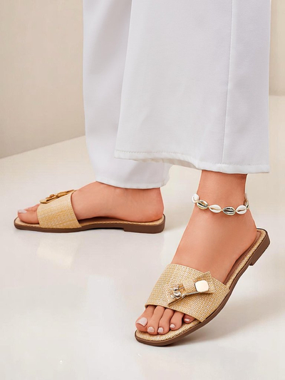 Royalfashion Papuci de paie pentru femei Sandale Aurelia