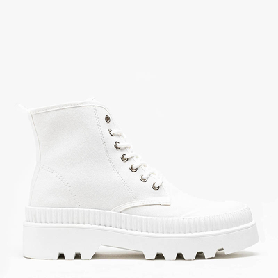 Botine albe dama Roulle - Pantofi