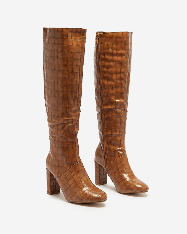 Cizme de damă de culoare camel Mastiu- Încălțăminte