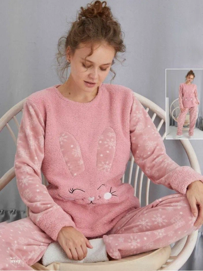 Pijamale Royalfashion pentru femei cu un iepuraș, material polar
