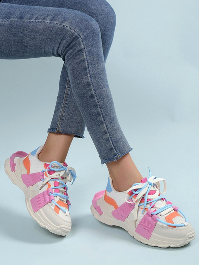 Royalfashion Sneakers de sport pentru femei cu inserții din cauciuc Bubble