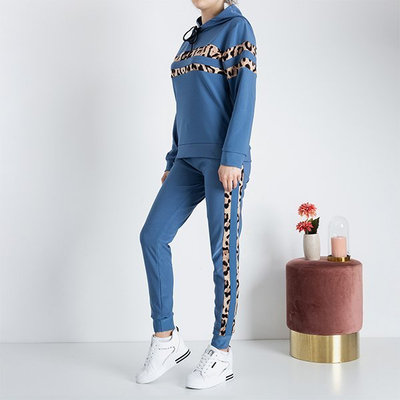 Trening pentru femei cu imprimeu leopard albastru - îmbrăcăminte