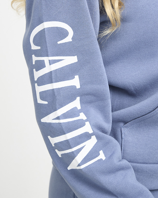 Set de hanorac izolat albastru pentru femei cu inscripții pe mâneci - Îmbrăcăminte