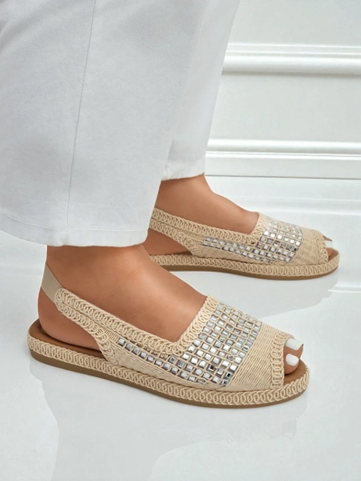 Sandale espadrile de damă cu pietre strălucitoare Belle Sparkle