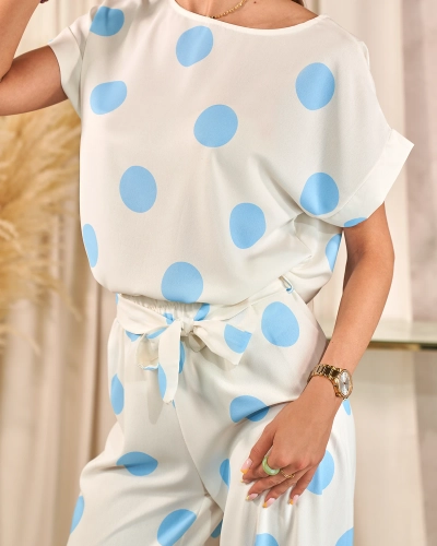 Royalfashion Set de mazăre pentru femei albastru și alb