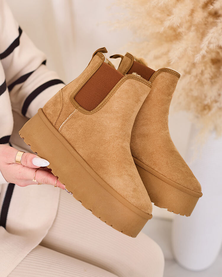 Royalfashion Cizme de zăpadă cu platformă pentru femei maro Stiellsia