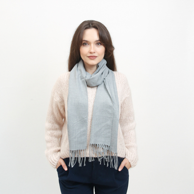 Eșarfă subțire clasică gri închis pentru femei, monocoloră - Accesorii