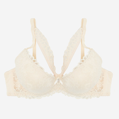 Sutien push-up din dantela bej cu bretele pentru dama - lenjerie intima