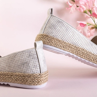 OUTLET Espadrile dama argintii Bela - Pantofi