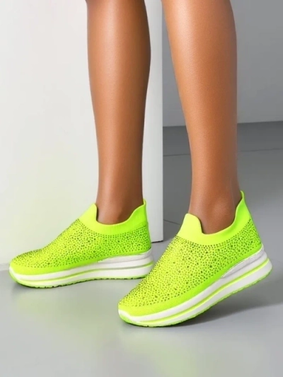 Pantofi sport din material pentru femei Royalfashion, cu strasuri Adeq