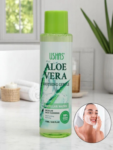 Apă micelară calmantă și hidratantă pentru demachiere cu aloe vera