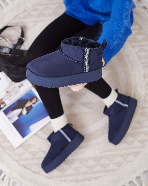 Royalfashion Pantofi de damă maro deschis a'la cizme de zăpadă cu ornament Parisela