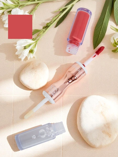 Ruj și luciu de buze transparent 2-în-1 Sheer Pink