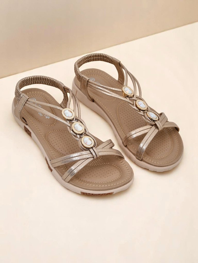 Aurelia Calista lò sandal dam Royalfashion sou yon platfòm ak zirkonyòm