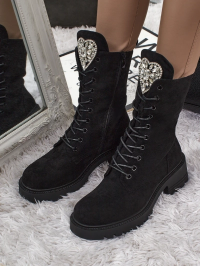 Botine Dama Luna Negre Piele Elegante de Toamnă