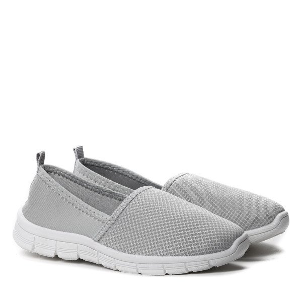 Dziecięce, szare slip on sportowe - Obuwie