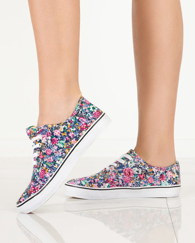 OUTLET Adidași florali pentru femei de culoare albastru marin Surfi - Încălțăminte