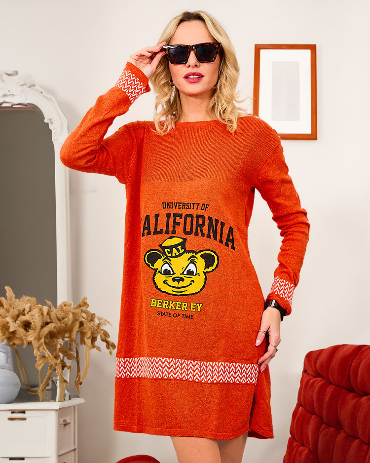 Royalfashion Rochie pulover pentru femei roz deschis