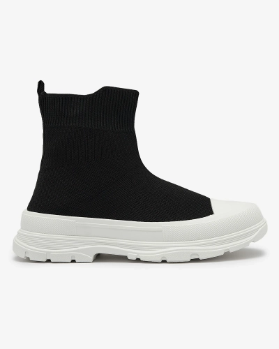 Negru pantofi de sport de damă înalți slip-on a'la sneakers Vertiks - Încălțăminte