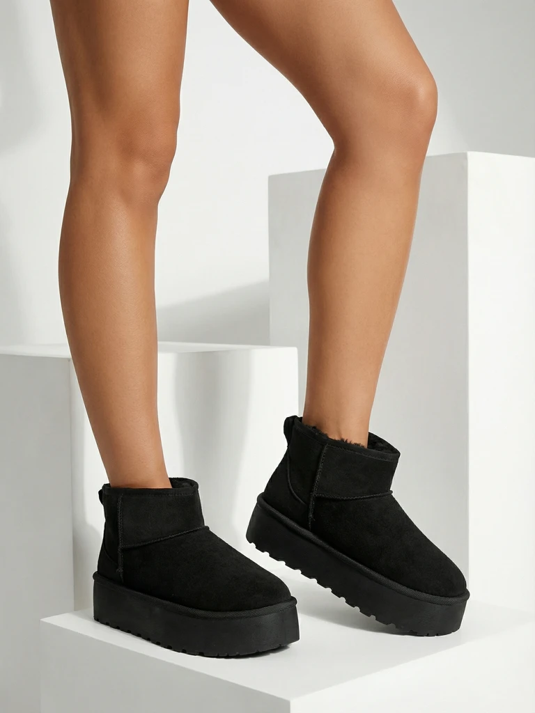 Botine Dama Luna Negre Piele Elegante de Toamnă