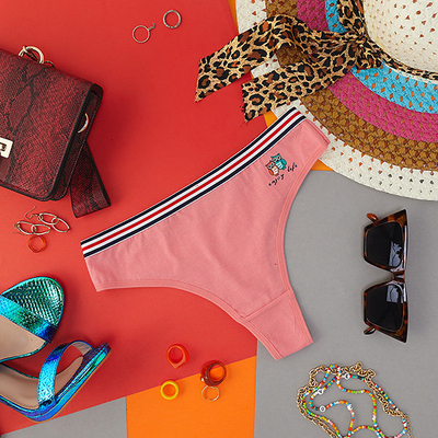 Tanga de dama Coral cu imprimeu - Lenjerie intima