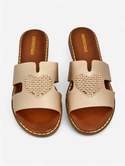 Royalfashion Papuci de plajă pentru femei cu inimă Inimă Aurie