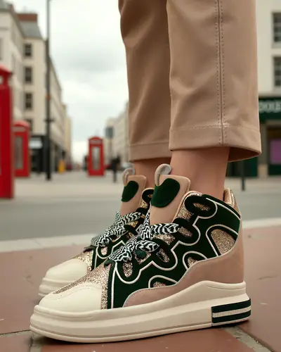 Royalfashion Pantofi sport înalți pentru femei cu toc ascuns Oblaffi