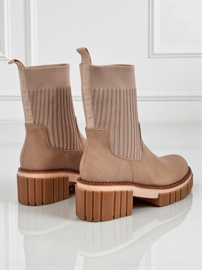 Botine de damă cu toc gros din piele ecologică Ivy Storm