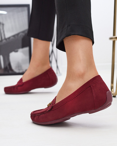 Mocasini de dama maro pe pană joasă, acoperită Lemira - Încălțăminte