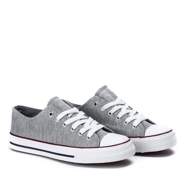 Szare trampki z materiału tkaninowego Greyana - Obuwie