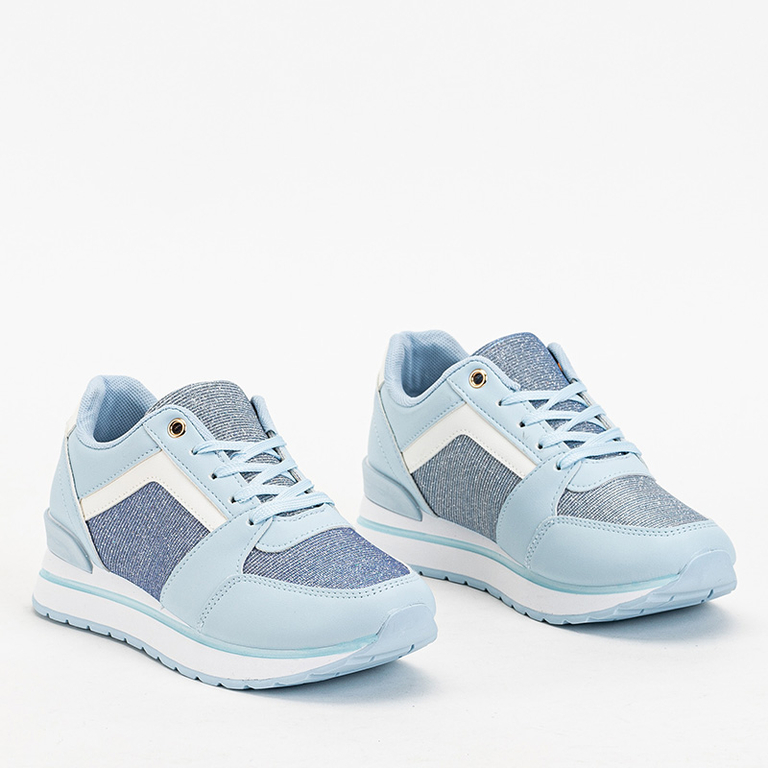 Pantofi sport de damă albaștri cu sclipici Berilan - Încălțăminte