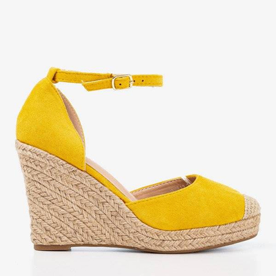 OUTLET Espadrile galbene pe pană Bonita - Încălțăminte