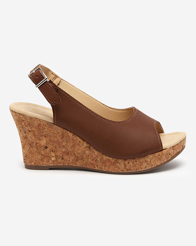 OUTLET Sandale damă cu pană camel Erona- Pantofi