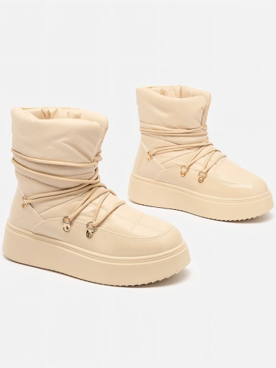 Royalfashion Cizme de zăpadă slip-on pentru femei, bej Dabenda