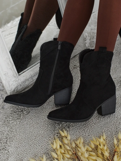 Botine cowboy de damă din piele ecologică întoarsă Armelle