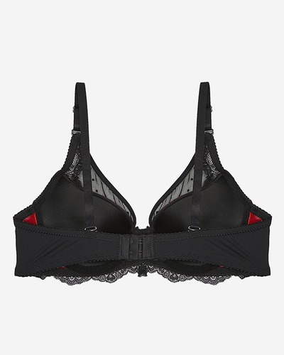 Sutien negru și roz pentru femei, decorat cu dantelă - Lenjerie