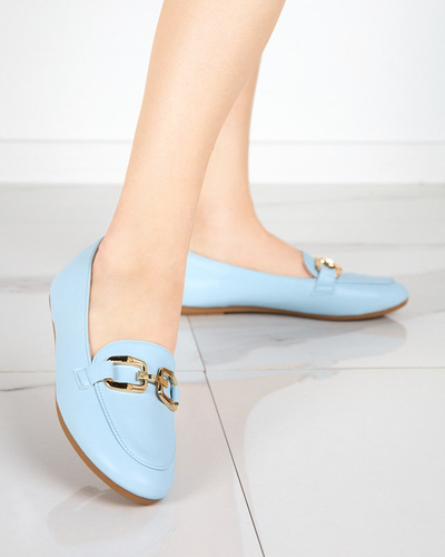 OUTLET Mocasini de dama albastri din piele ecologica Kesine - Incaltaminte