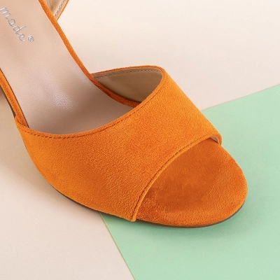 OUTLET Sandale portocalii pe postul Elga - Încălțăminte