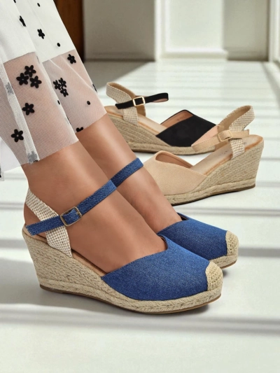 Royalfashion Sandale wedge pentru femei Solara Espadrille
